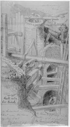Rioolconstructie in Bloomsbury, Londen, 1845
